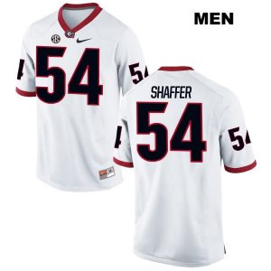 Men's Georgia Bulldogs NCAA #54 Justin Shaffer Nike Stitched White Authentic College Football Jersey LIN5554ZA